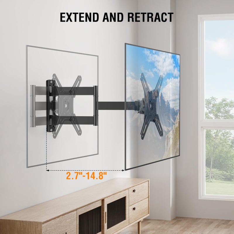 ELIVED Full Motion TV Monitor Wall Mount for Most 14-42 Inch LED LCD Flat Screen TVs & Monitors, Swivel Tilt Extension Rotation tv Mount Bracket Max VESA 200x200mm, up to 44 lbs. - Image 3